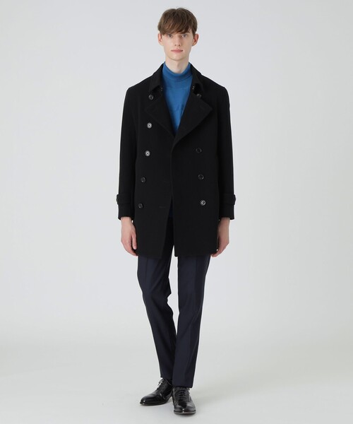 ブラックレーベル クレストブリッジ バイカラー レザーエルボ トレンチ