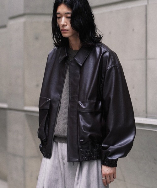 セール】ARTIFICIAL GRAIN SHORT BLOUSON（ブルゾン）｜WYM LIDNM