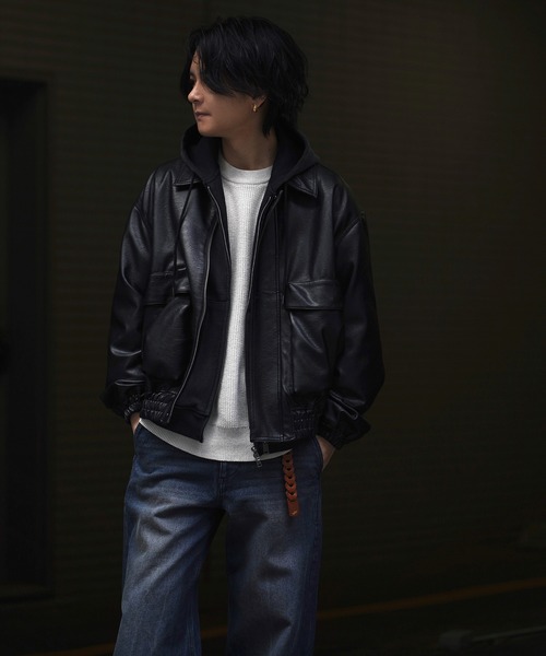 セール】ARTIFICIAL GRAIN SHORT BLOUSON（ブルゾン）｜WYM LIDNM