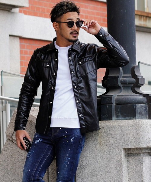 アーバンレザーロングシャツ（シャツ/ブラウス）｜adamsJUGGLER