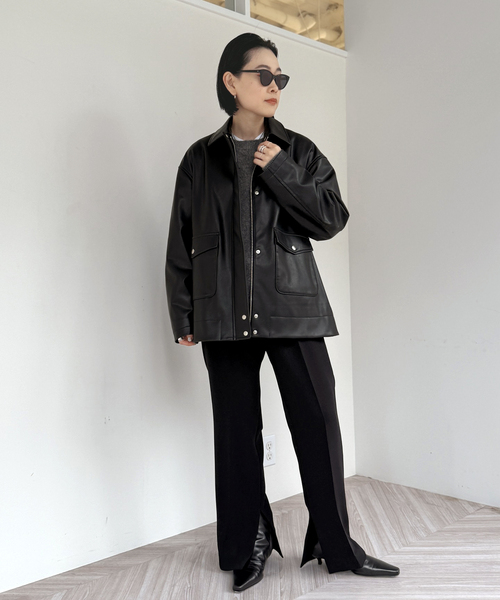 AP STUDIO（エーピーストゥディオ）の「レザーライクジャケット