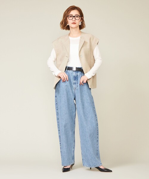 別注】＜upper hights for conte＞タックデニムパンツ UN（デニム