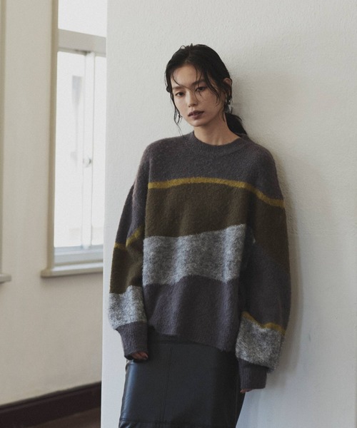 hellam（へラム）の「グラデーション インターシャ起毛ニット（ニット