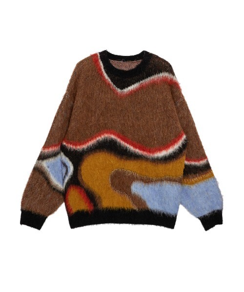 Ameri（アメリ）の「BODY LINE ABORIGINE ART KNIT TOP（ニット
