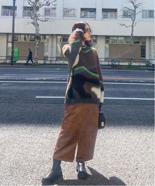 Ameri（アメリ）の「BODY LINE ABORIGINE ART KNIT TOP（ニット