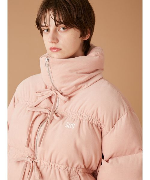 コーデュロイリボンショートパディングジャケット（ダウンジャケット