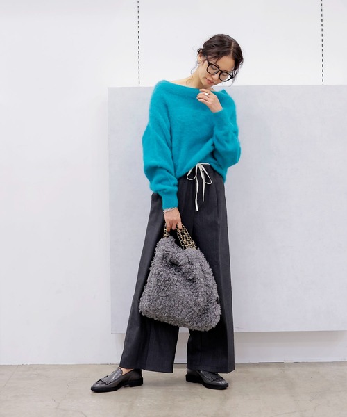 セール】フォックスカシミヤ オフショルダープルオーバー（ニット