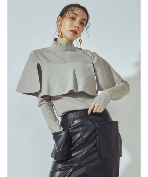 UN3D.（アンスリード）の「ケープライクニットトップ（ニット/セーター