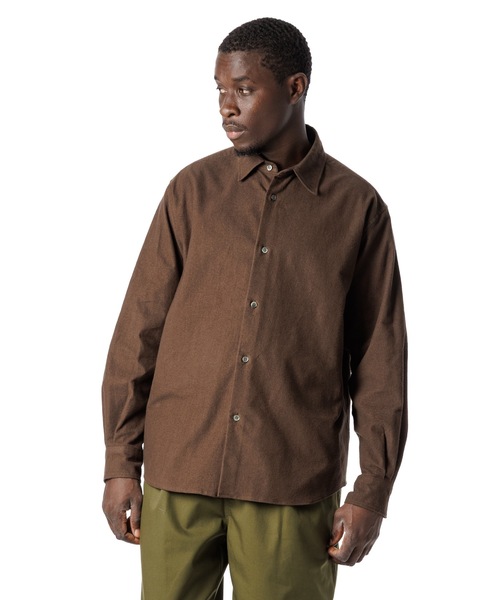 セール】Vintage Nel Shirt / ヴィンテージ風無地ネルシャツ（シャツ