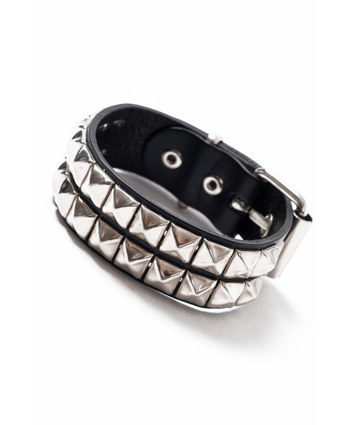 セール】an meets zakka 2連スタッズレザーベルトブレスレット