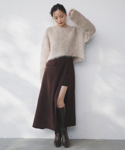 anuans（アニュアンス）の「スーリーアルパカショートニットプル