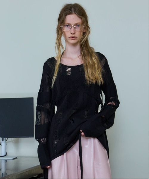 MAISON SPECIAL（メゾンスペシャル）の「Random Mesh Knit Tops