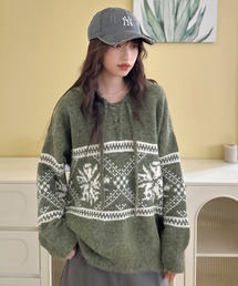 ハグオーワー フード付きニットセーター ハグオーワーニット