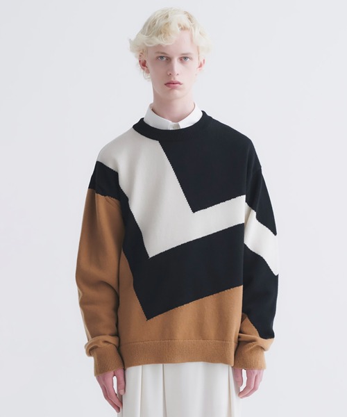 CULLNI（クルニ）の「24-AW-043 / Diagonal Line Multi Color Pullover