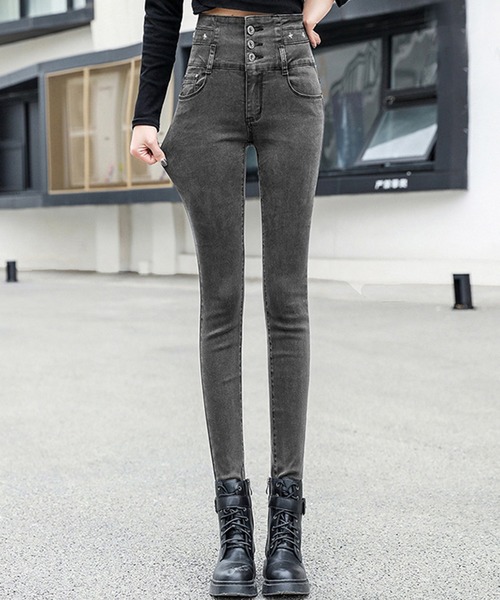 セール】レディース タイトハイウエストスキニーパンツ（デニムパンツ