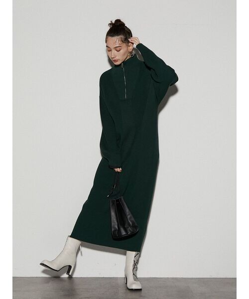 UN3D.（アンスリード）の「ジップネックニットワンピース（ワンピース