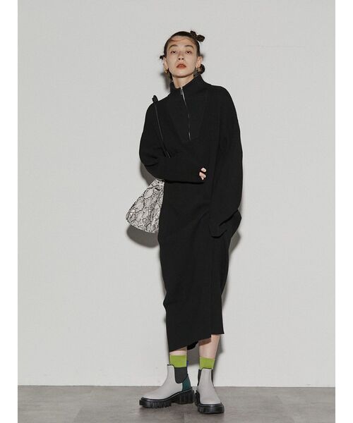 UN3D.（アンスリード）の「ジップネックニットワンピース（ワンピース