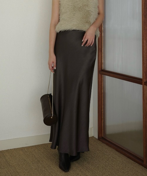 サテンナロースカート（スカート）｜anuans（アニュアンス）の