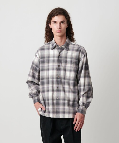 セール】ブラッシュド オンブレ チェック シャツ（シャツ/ブラウス