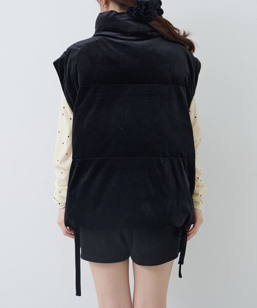 セール】【袖取り外し可/2WAY】ベロアパディングブルゾン（ブルゾン