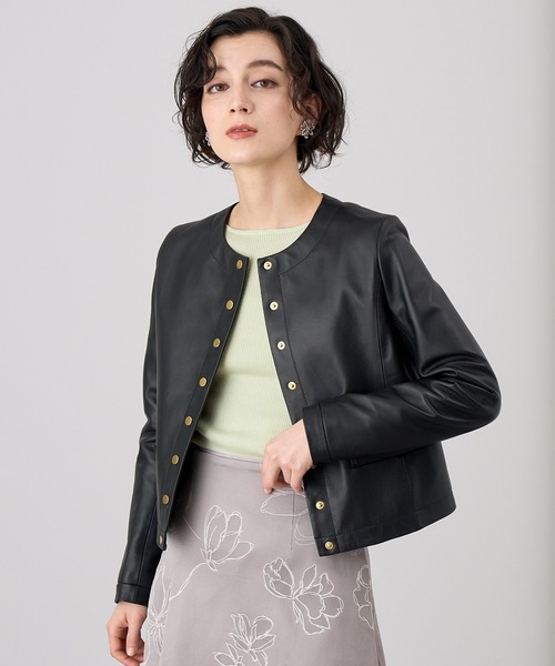 ANAYI（アナイ）の「ラムレザードットボタン ジャケット（ライダース