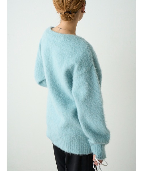 MIESROHE（ミースロエ）の「スカーフデザインアルパカシャギーカーデ