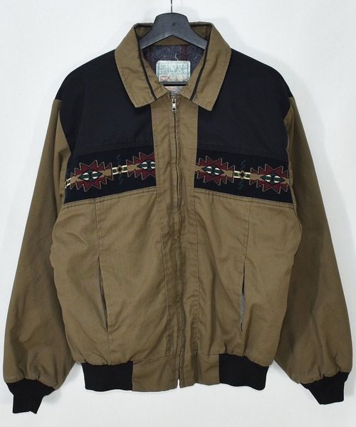 90s USA製 CANYON GUIDE ネイティブ柄ジャケット 短丈ブラック N*4様