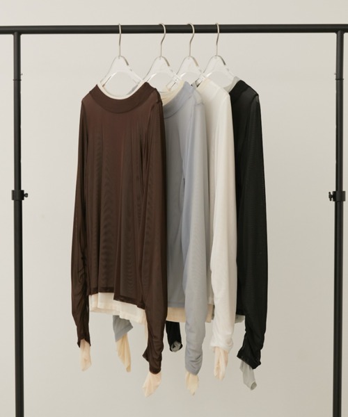 SUKALA アイボリー シアーレイヤード トップス SUKALA】シアー