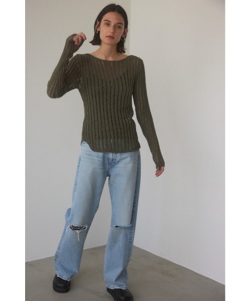 BLACK BY MOUSSY（ブラックバイマウジー）の「damage straight denim