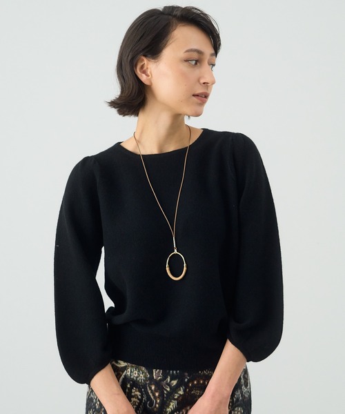 ANAYI（アナイ）の「紡毛ガーターパフスリーブ プルオーバー（ニット