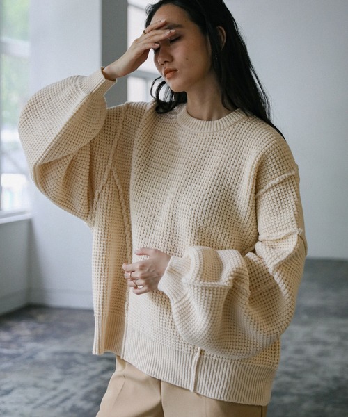 セール】オーバーボリュームスリーブニット（ニット/セーター