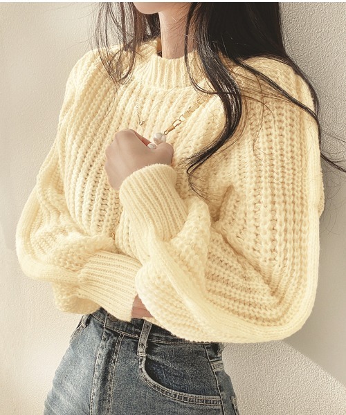 セール】クロップド丈ニットトップス（ニット/セーター）｜PRIVATE