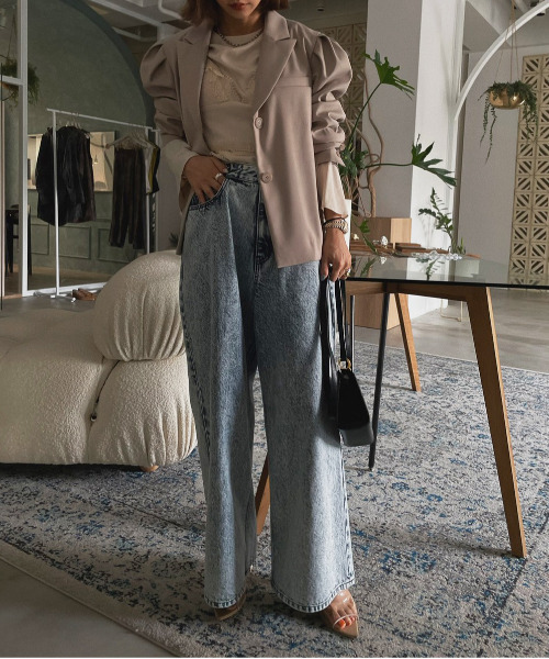 Ameri（アメリ）の「WIDE CHEMICAL DENIM PANTS（デニムパンツ）」 - WEAR