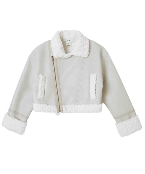 X-girl（エックスガール）の「CROPPED FAUX MOUTON RIDER'S JACKET