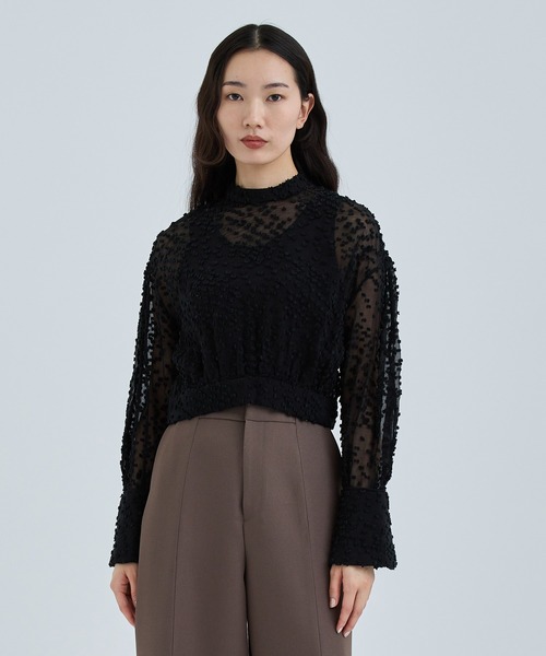 CLANE（クラネ）の「【CLANE/クラネ】SNOW DOT JACQUARD TOPS/スノー