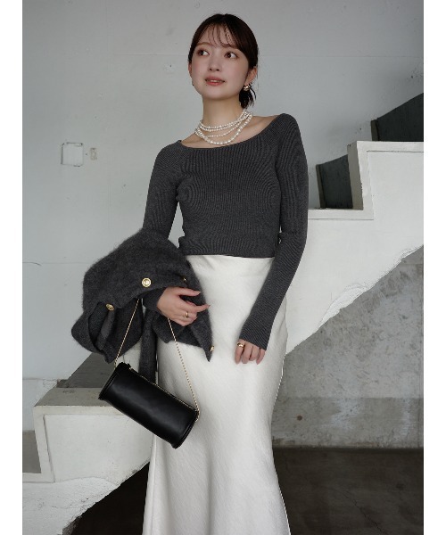 シルクカシミアブレンドボートネックニット（ニット/セーター