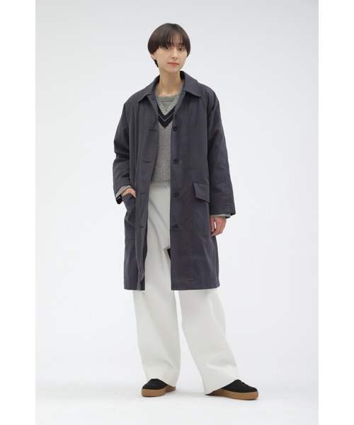 MHL.（エムエイチエル）の「WORN COTTON NYLON（ステンカラーコート