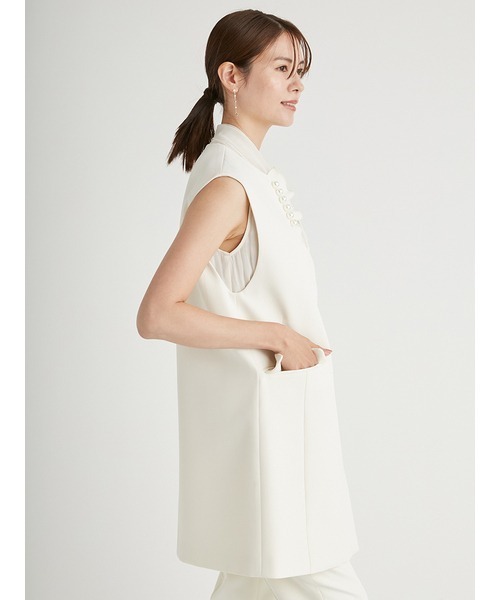 CELFORD（セルフォード）の「フリルパールネックロングジレ（ベスト