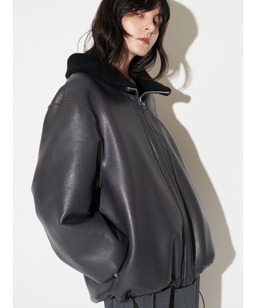 セール】2WAYボアフェイクレザーコート（その他アウター）｜ELENDEEK