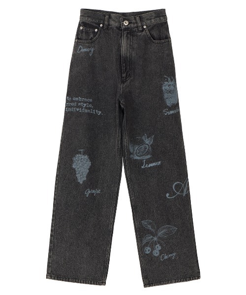 セール】PAINT MOTIF PRINT DENIM PANTS（デニムパンツ）｜Ameri