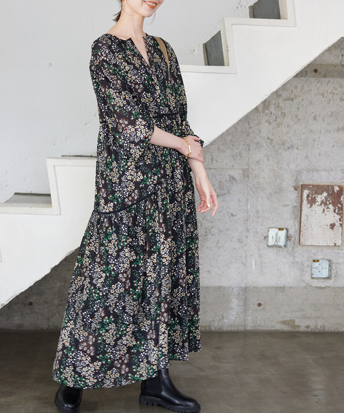 WEB限定/追加》FLOWER PRINT ワンピース（ワンピース）｜SLOBE IENA