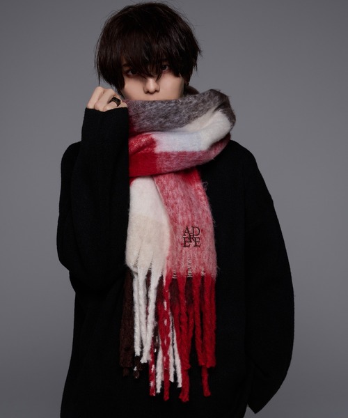 volume fringe check muffler/ボリュームフリンジチェックマフラー