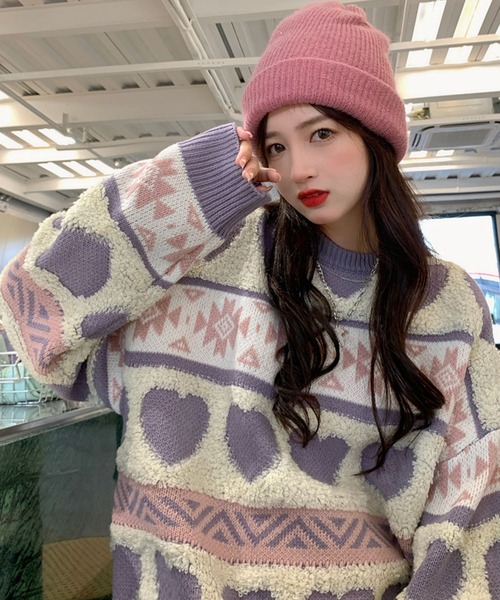 meJane（ミージェーン）の「ハートジャガードニットプルオーバー