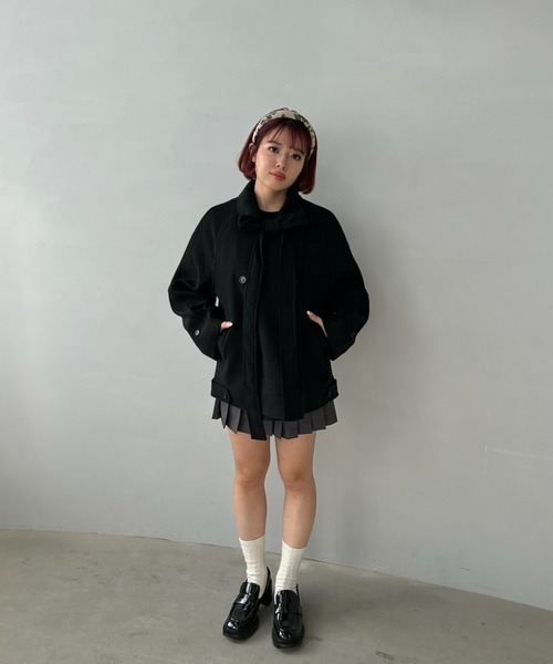 ダブルブレスト リボンタイショートコート FD24W268【Fano Studios