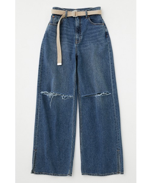 MOUSSY（マウジー）の「KNEE SLIT LOOSE STRAIGHT（デニムパンツ