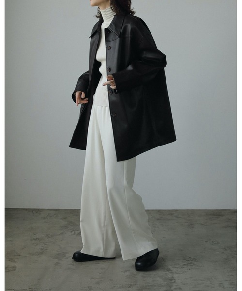セール】Ecoleather Over Jacket（テーラードジャケット）｜anuke