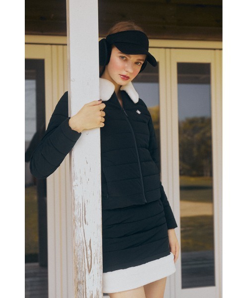 セール】【RIENDA GOLF】フェイクファーカラーキルティングジャケット