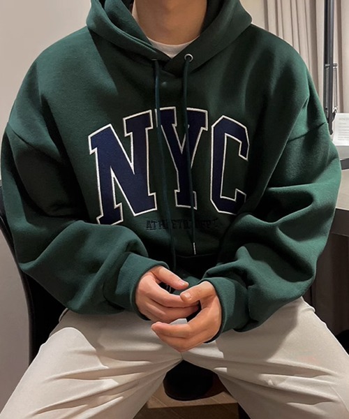 NOWLE（ノウル）の「【NOWLE】NYC ワッペン刺繍 裏起毛 パーカー