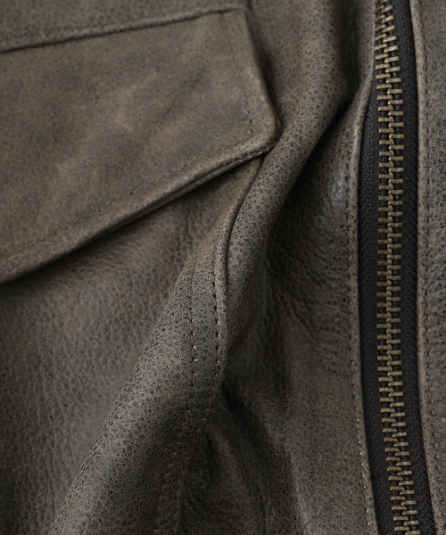 セール】BoTT / ボット SCRIPT LOGO CRACKED LEATHER JACKET