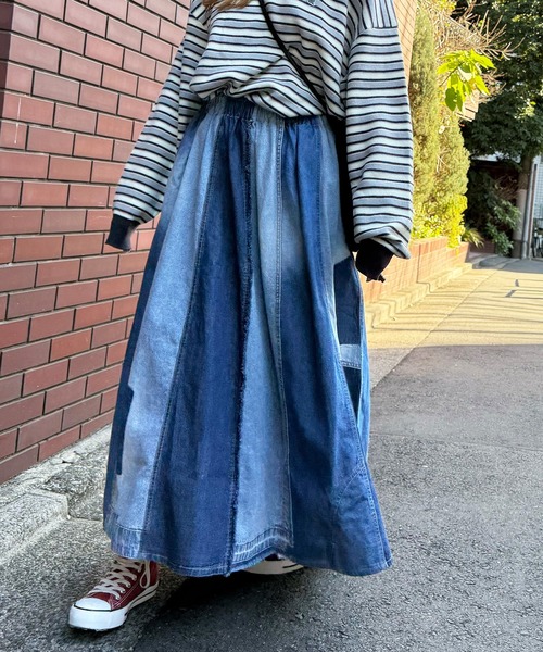 DOUBLE NAME（ダブルネーム）の「リメイク風パッチワークデニム